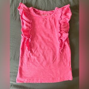 🌸 Old Navy Girls Coral Flutter Sleeve Ruffle Top – Size 5T